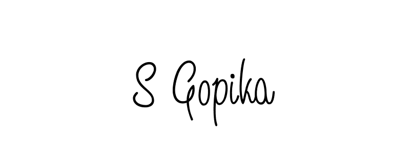 How to make S Gopika name signature. Use Angelique-Rose-font-FFP style for creating short signs online. This is the latest handwritten sign. S Gopika signature style 5 images and pictures png