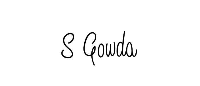 Make a beautiful signature design for name S Gowda. With this signature (Angelique-Rose-font-FFP) style, you can create a handwritten signature for free. S Gowda signature style 5 images and pictures png