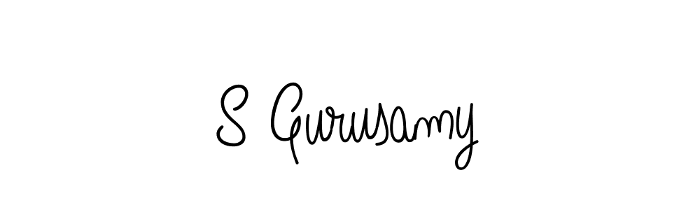 How to make S Gurusamy name signature. Use Angelique-Rose-font-FFP style for creating short signs online. This is the latest handwritten sign. S Gurusamy signature style 5 images and pictures png