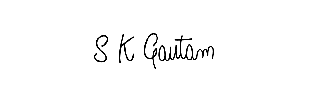 Use a signature maker to create a handwritten signature online. With this signature software, you can design (Angelique-Rose-font-FFP) your own signature for name S K Gautam. S K Gautam signature style 5 images and pictures png