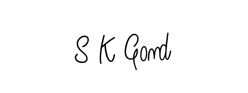 Use a signature maker to create a handwritten signature online. With this signature software, you can design (Angelique-Rose-font-FFP) your own signature for name S K Gond. S K Gond signature style 5 images and pictures png