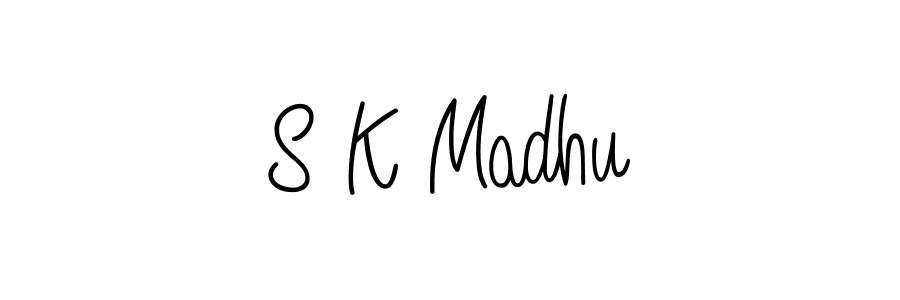 Use a signature maker to create a handwritten signature online. With this signature software, you can design (Angelique-Rose-font-FFP) your own signature for name S K Madhu. S K Madhu signature style 5 images and pictures png