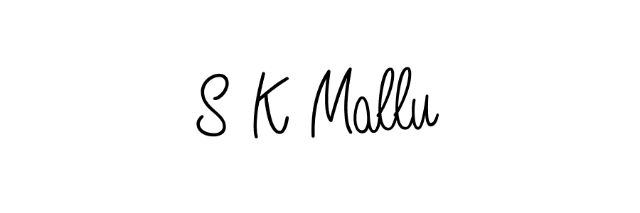 Use a signature maker to create a handwritten signature online. With this signature software, you can design (Angelique-Rose-font-FFP) your own signature for name S K Mallu. S K Mallu signature style 5 images and pictures png