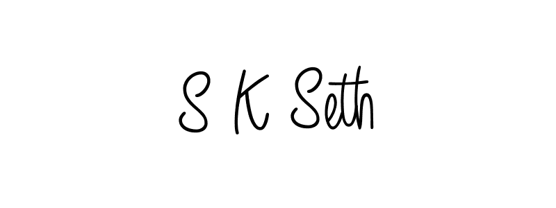 How to make S K Seth name signature. Use Angelique-Rose-font-FFP style for creating short signs online. This is the latest handwritten sign. S K Seth signature style 5 images and pictures png