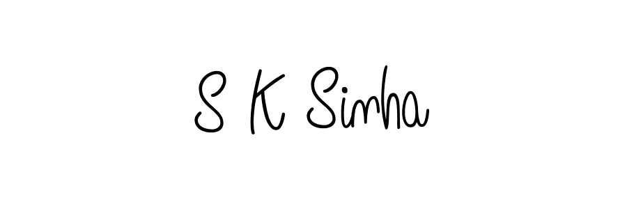 Make a beautiful signature design for name S K Sinha. With this signature (Angelique-Rose-font-FFP) style, you can create a handwritten signature for free. S K Sinha signature style 5 images and pictures png