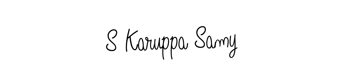 This is the best signature style for the S Karuppa Samy name. Also you like these signature font (Angelique-Rose-font-FFP). Mix name signature. S Karuppa Samy signature style 5 images and pictures png