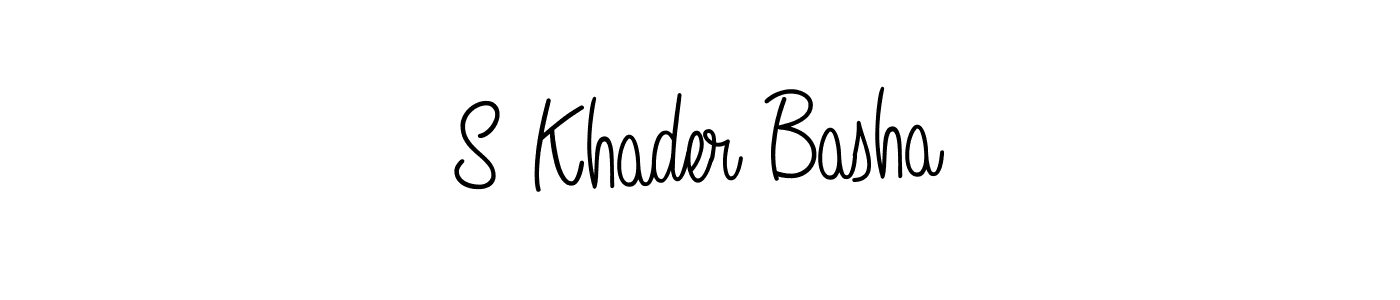 How to make S Khader Basha name signature. Use Angelique-Rose-font-FFP style for creating short signs online. This is the latest handwritten sign. S Khader Basha signature style 5 images and pictures png