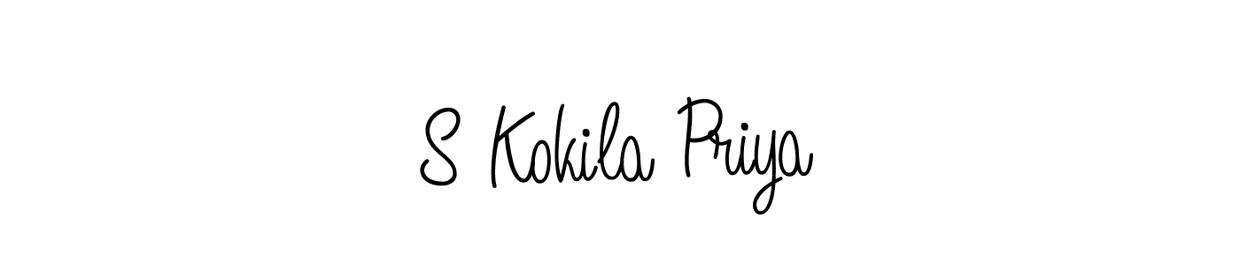 Also You can easily find your signature by using the search form. We will create S Kokila Priya name handwritten signature images for you free of cost using Angelique-Rose-font-FFP sign style. S Kokila Priya signature style 5 images and pictures png