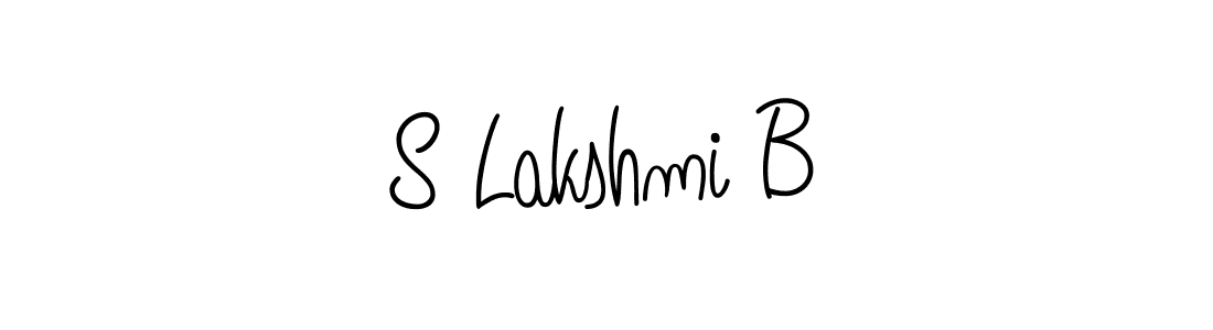 You should practise on your own different ways (Angelique-Rose-font-FFP) to write your name (S Lakshmi B) in signature. don't let someone else do it for you. S Lakshmi B signature style 5 images and pictures png