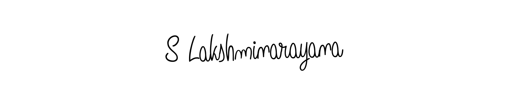 You should practise on your own different ways (Angelique-Rose-font-FFP) to write your name (S Lakshminarayana) in signature. don't let someone else do it for you. S Lakshminarayana signature style 5 images and pictures png