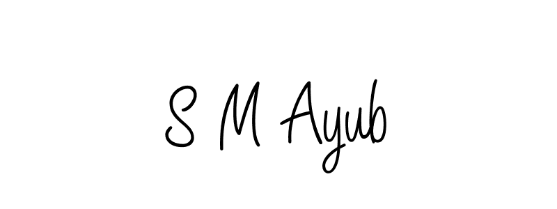 Use a signature maker to create a handwritten signature online. With this signature software, you can design (Angelique-Rose-font-FFP) your own signature for name S M Ayub. S M Ayub signature style 5 images and pictures png