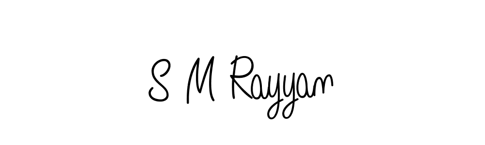 The best way (Angelique-Rose-font-FFP) to make a short signature is to pick only two or three words in your name. The name S M Rayyan include a total of six letters. For converting this name. S M Rayyan signature style 5 images and pictures png