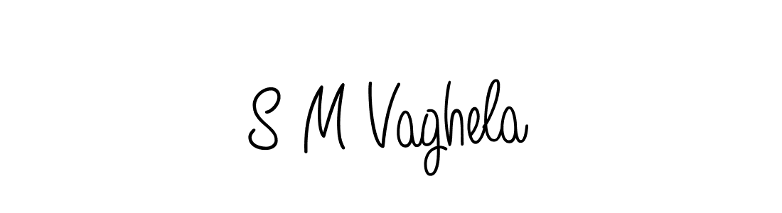 Use a signature maker to create a handwritten signature online. With this signature software, you can design (Angelique-Rose-font-FFP) your own signature for name S M Vaghela. S M Vaghela signature style 5 images and pictures png