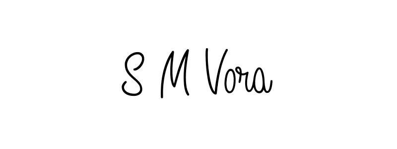The best way (Angelique-Rose-font-FFP) to make a short signature is to pick only two or three words in your name. The name S M Vora include a total of six letters. For converting this name. S M Vora signature style 5 images and pictures png