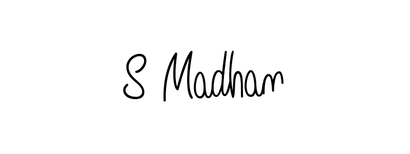 You should practise on your own different ways (Angelique-Rose-font-FFP) to write your name (S Madhan) in signature. don't let someone else do it for you. S Madhan signature style 5 images and pictures png