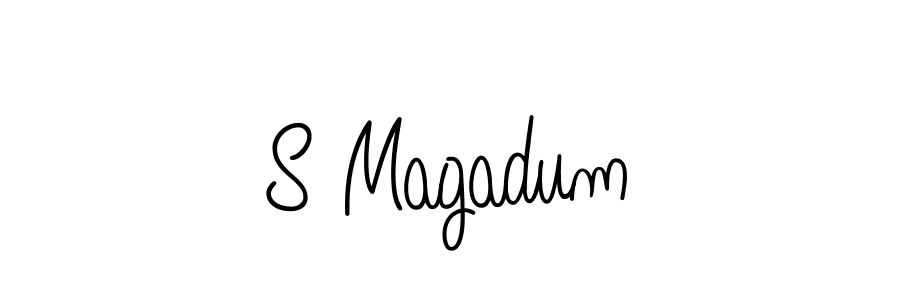 Make a beautiful signature design for name S Magadum. With this signature (Angelique-Rose-font-FFP) style, you can create a handwritten signature for free. S Magadum signature style 5 images and pictures png