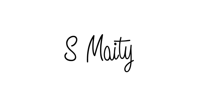 You should practise on your own different ways (Angelique-Rose-font-FFP) to write your name (S Maity) in signature. don't let someone else do it for you. S Maity signature style 5 images and pictures png