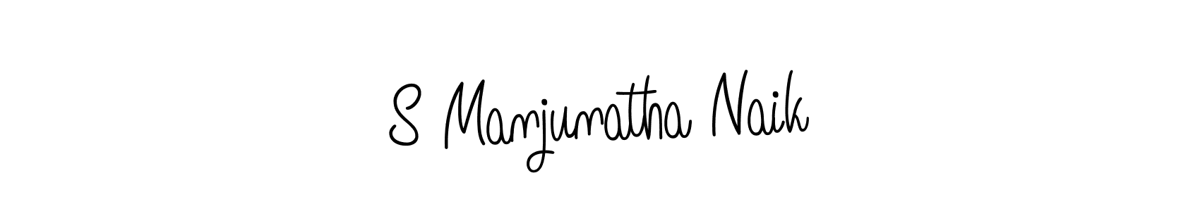 You should practise on your own different ways (Angelique-Rose-font-FFP) to write your name (S Manjunatha Naik) in signature. don't let someone else do it for you. S Manjunatha Naik signature style 5 images and pictures png