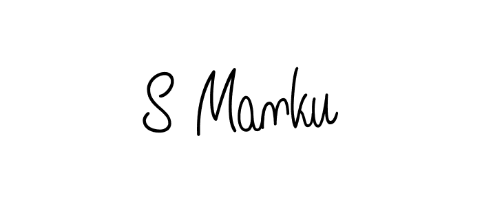 if you are searching for the best signature style for your name S Manku. so please give up your signature search. here we have designed multiple signature styles  using Angelique-Rose-font-FFP. S Manku signature style 5 images and pictures png