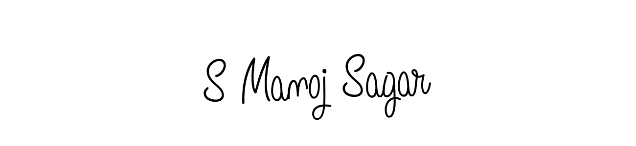 Use a signature maker to create a handwritten signature online. With this signature software, you can design (Angelique-Rose-font-FFP) your own signature for name S Manoj Sagar. S Manoj Sagar signature style 5 images and pictures png