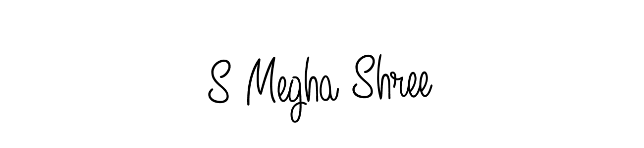 Use a signature maker to create a handwritten signature online. With this signature software, you can design (Angelique-Rose-font-FFP) your own signature for name S Megha Shree. S Megha Shree signature style 5 images and pictures png