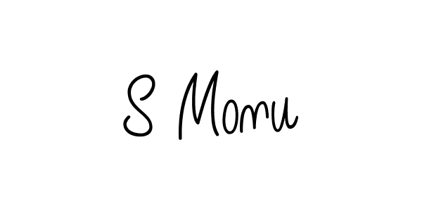 The best way (Angelique-Rose-font-FFP) to make a short signature is to pick only two or three words in your name. The name S Monu include a total of six letters. For converting this name. S Monu signature style 5 images and pictures png