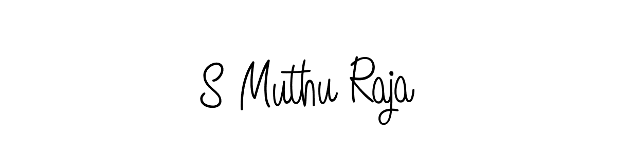 How to make S Muthu Raja name signature. Use Angelique-Rose-font-FFP style for creating short signs online. This is the latest handwritten sign. S Muthu Raja signature style 5 images and pictures png