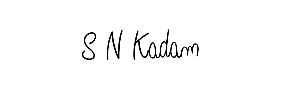 How to make S N Kadam name signature. Use Angelique-Rose-font-FFP style for creating short signs online. This is the latest handwritten sign. S N Kadam signature style 5 images and pictures png