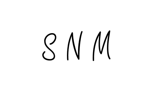 Design your own signature with our free online signature maker. With this signature software, you can create a handwritten (Angelique-Rose-font-FFP) signature for name S N M. S N M signature style 5 images and pictures png