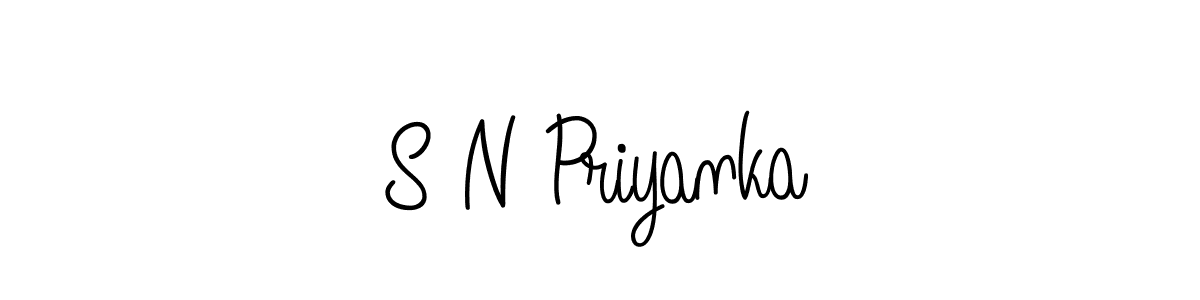 Create a beautiful signature design for name S N Priyanka. With this signature (Angelique-Rose-font-FFP) fonts, you can make a handwritten signature for free. S N Priyanka signature style 5 images and pictures png