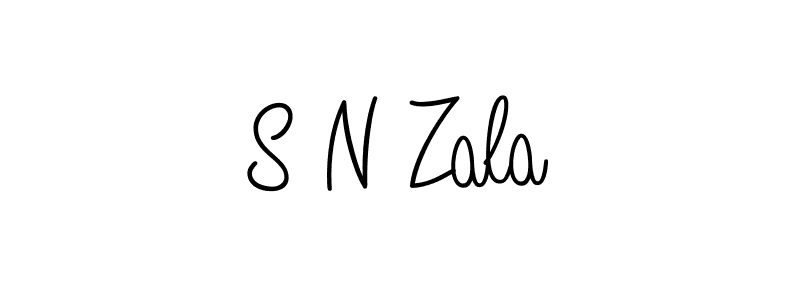 You should practise on your own different ways (Angelique-Rose-font-FFP) to write your name (S N Zala) in signature. don't let someone else do it for you. S N Zala signature style 5 images and pictures png