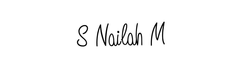 if you are searching for the best signature style for your name S Nailah M. so please give up your signature search. here we have designed multiple signature styles  using Angelique-Rose-font-FFP. S Nailah M signature style 5 images and pictures png