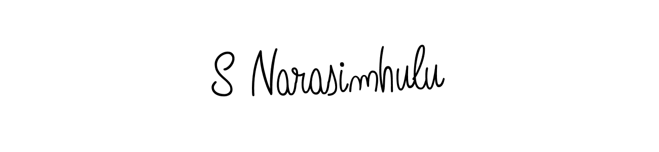 How to make S Narasimhulu name signature. Use Angelique-Rose-font-FFP style for creating short signs online. This is the latest handwritten sign. S Narasimhulu signature style 5 images and pictures png