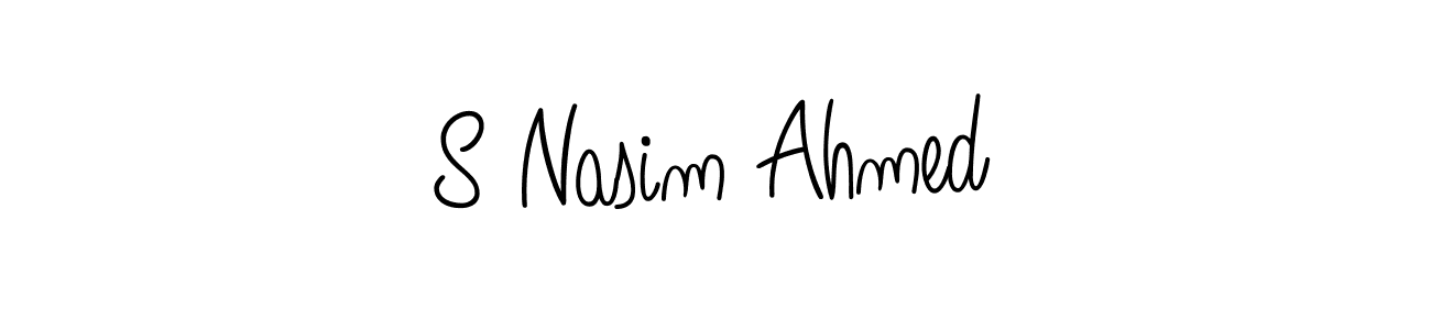 The best way (Angelique-Rose-font-FFP) to make a short signature is to pick only two or three words in your name. The name S Nasim Ahmed include a total of six letters. For converting this name. S Nasim Ahmed signature style 5 images and pictures png