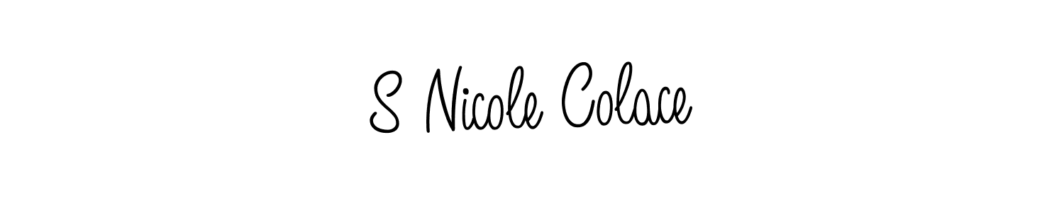 You should practise on your own different ways (Angelique-Rose-font-FFP) to write your name (S Nicole Colace) in signature. don't let someone else do it for you. S Nicole Colace signature style 5 images and pictures png