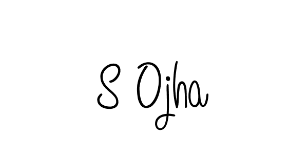 How to make S Ojha name signature. Use Angelique-Rose-font-FFP style for creating short signs online. This is the latest handwritten sign. S Ojha signature style 5 images and pictures png