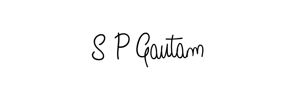 The best way (Angelique-Rose-font-FFP) to make a short signature is to pick only two or three words in your name. The name S P Gautam include a total of six letters. For converting this name. S P Gautam signature style 5 images and pictures png