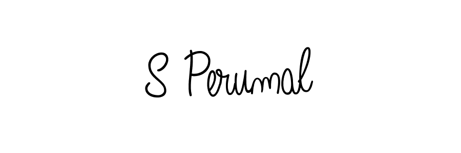 Make a beautiful signature design for name S Perumal. With this signature (Angelique-Rose-font-FFP) style, you can create a handwritten signature for free. S Perumal signature style 5 images and pictures png