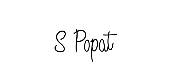 S Popat stylish signature style. Best Handwritten Sign (Angelique-Rose-font-FFP) for my name. Handwritten Signature Collection Ideas for my name S Popat. S Popat signature style 5 images and pictures png
