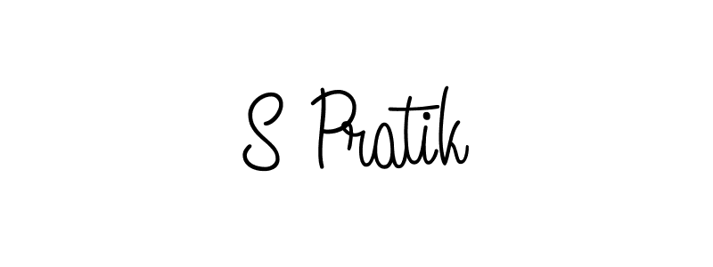 S Pratik stylish signature style. Best Handwritten Sign (Angelique-Rose-font-FFP) for my name. Handwritten Signature Collection Ideas for my name S Pratik. S Pratik signature style 5 images and pictures png