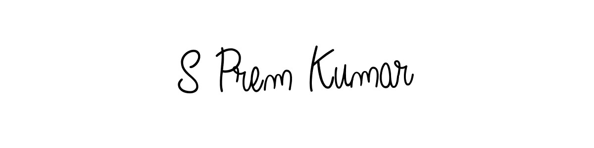 Use a signature maker to create a handwritten signature online. With this signature software, you can design (Angelique-Rose-font-FFP) your own signature for name S Prem Kumar. S Prem Kumar signature style 5 images and pictures png