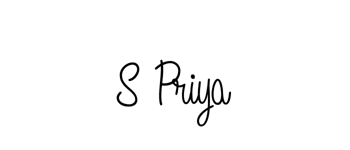 S Priya stylish signature style. Best Handwritten Sign (Angelique-Rose-font-FFP) for my name. Handwritten Signature Collection Ideas for my name S Priya. S Priya signature style 5 images and pictures png