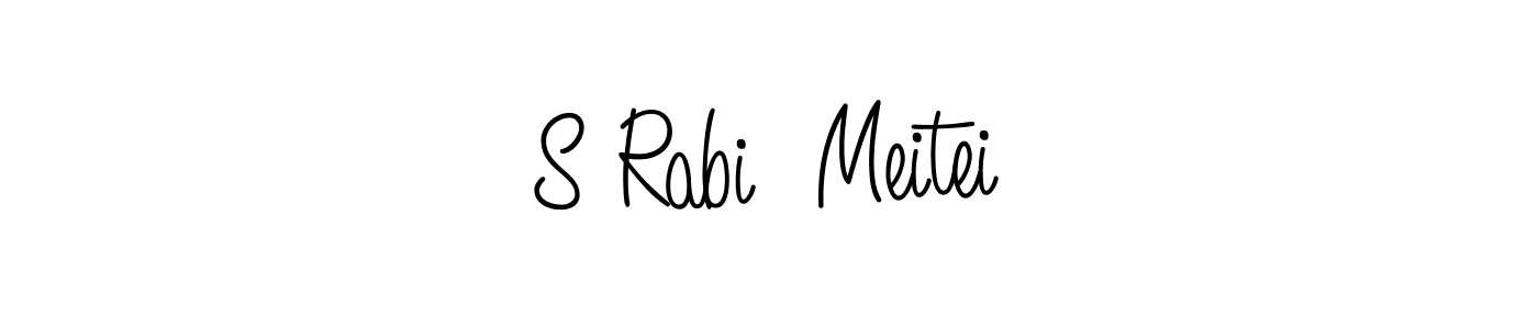Make a beautiful signature design for name S Rabi  Meitei. With this signature (Angelique-Rose-font-FFP) style, you can create a handwritten signature for free. S Rabi  Meitei signature style 5 images and pictures png