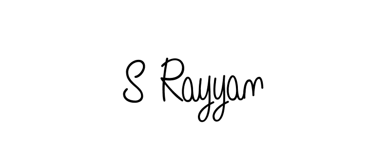 How to make S Rayyan name signature. Use Angelique-Rose-font-FFP style for creating short signs online. This is the latest handwritten sign. S Rayyan signature style 5 images and pictures png