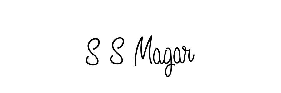 The best way (Angelique-Rose-font-FFP) to make a short signature is to pick only two or three words in your name. The name S S Magar include a total of six letters. For converting this name. S S Magar signature style 5 images and pictures png