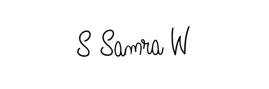 S Samra W stylish signature style. Best Handwritten Sign (Angelique-Rose-font-FFP) for my name. Handwritten Signature Collection Ideas for my name S Samra W. S Samra W signature style 5 images and pictures png