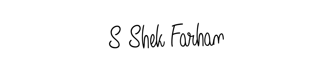 Make a beautiful signature design for name S Shek Farhan. With this signature (Angelique-Rose-font-FFP) style, you can create a handwritten signature for free. S Shek Farhan signature style 5 images and pictures png