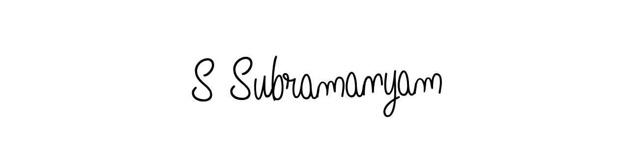 S Subramanyam stylish signature style. Best Handwritten Sign (Angelique-Rose-font-FFP) for my name. Handwritten Signature Collection Ideas for my name S Subramanyam. S Subramanyam signature style 5 images and pictures png