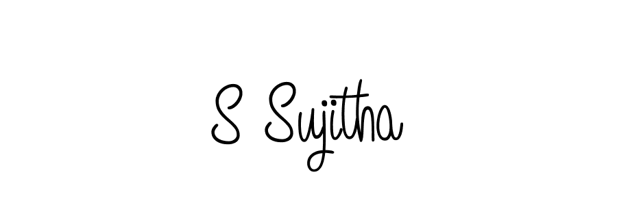 Use a signature maker to create a handwritten signature online. With this signature software, you can design (Angelique-Rose-font-FFP) your own signature for name S Sujitha. S Sujitha signature style 5 images and pictures png