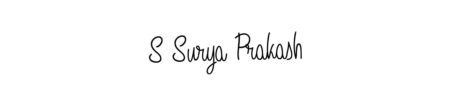 Make a beautiful signature design for name S Surya Prakash. With this signature (Angelique-Rose-font-FFP) style, you can create a handwritten signature for free. S Surya Prakash signature style 5 images and pictures png